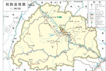 浙江丽水市松阳县标准地图32K
