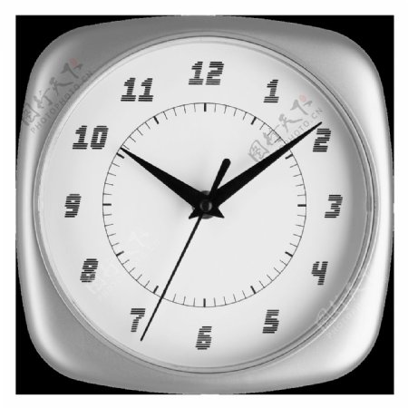创意银色钟表免抠png透明图层素材