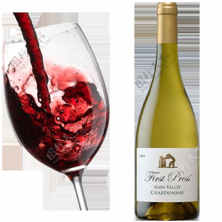 两种葡萄酒免抠png透明图层素材