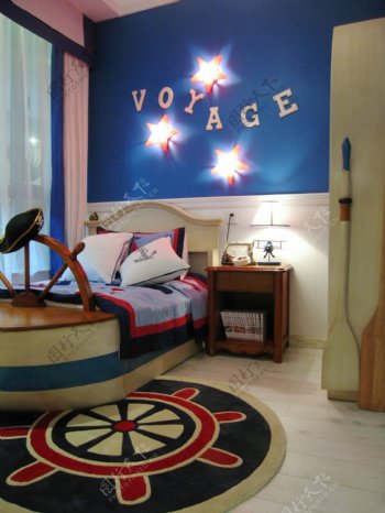 田园风格航海元素卧室室内装修效果图