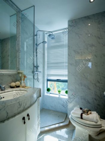 简约明亮现代风格浴室别墅效果图设计