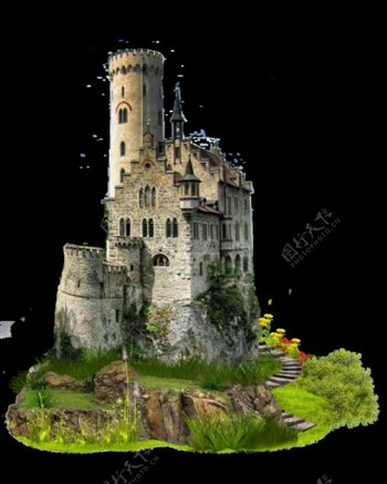古朴的城堡免抠png透明图层素材