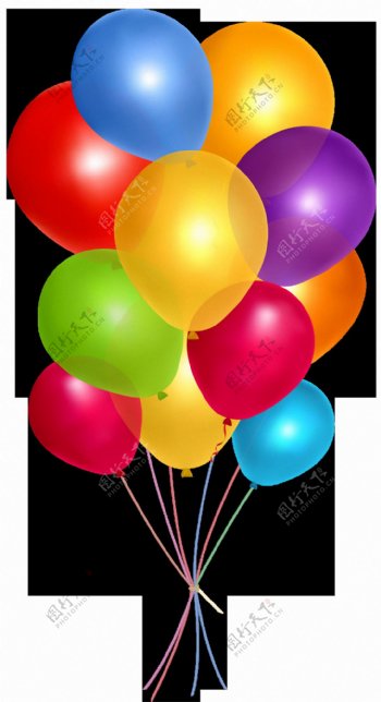 多个彩色气球图片免抠png透明图层素材