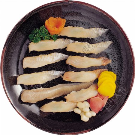装盘的刺身寿司免抠png透明图层素材