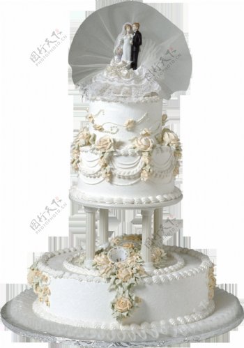 白色婚礼蛋糕免抠png透明图层素材