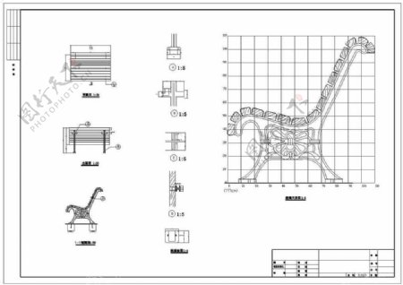 公园景观规划设计座椅CAD图纸