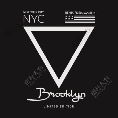 三角形NYC标签矢量图下载