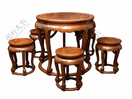 古代实木桌椅图案元素
