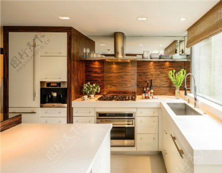 现代风格整体厨房橱柜集成灶具设计