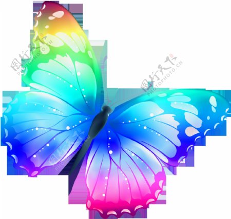 彩色水彩风格蝴蝶免抠png透明素材