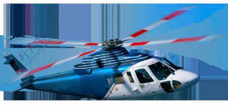 漂亮蓝色军用直升机免抠png透明图层素材