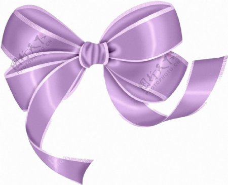 漂亮紫色蝴蝶结免抠png透明图层素材
