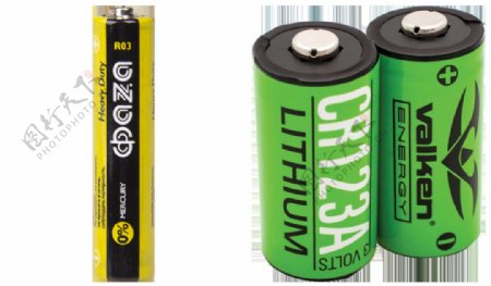 黄色和绿色电池免抠png透明图层素材