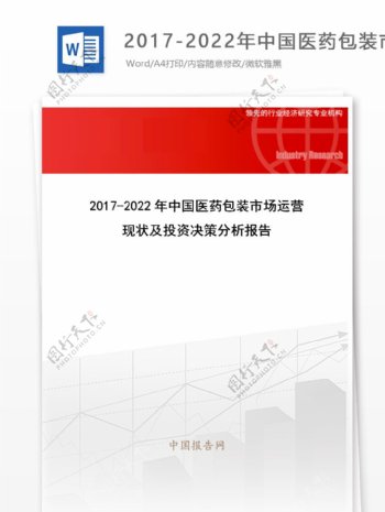 20172022年中国医药包装市场运营现状及投资决策分析报告目录