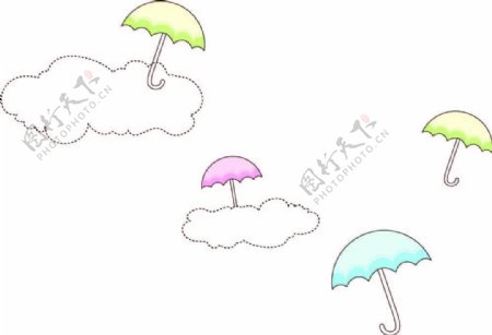 卡通雨伞装饰图案
