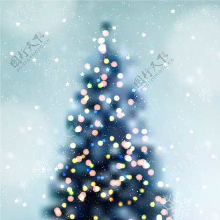 梦幻彩灯圣诞树背景图