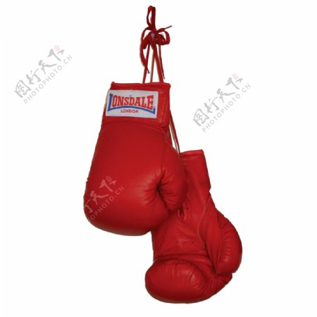 挂着的红色拳击手套免抠png透明素材