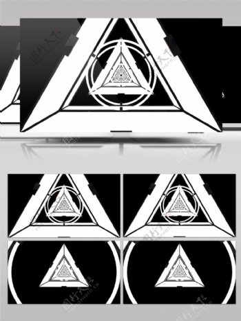 黑白科技三角形视频素材
