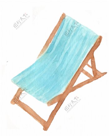 沙滩懒人椅卡通透明素材