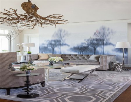 欧式客厅地毯设计家装效果图