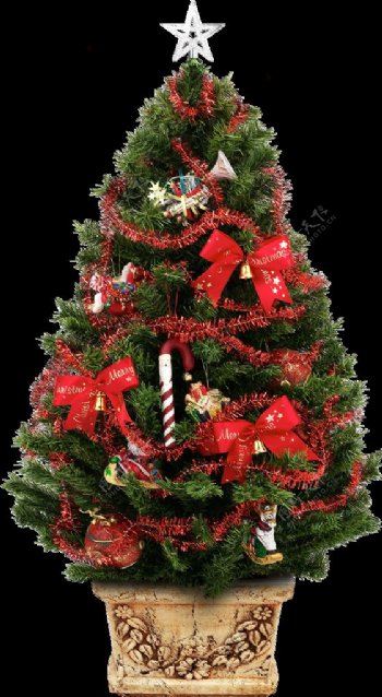 挂满装饰的大气圣诞树免抠元素