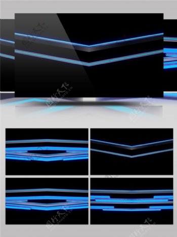 蓝色立体折线动态视频素材