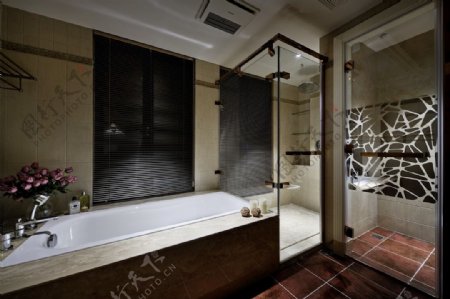 简约卫生间浴缸装修效果图效果图