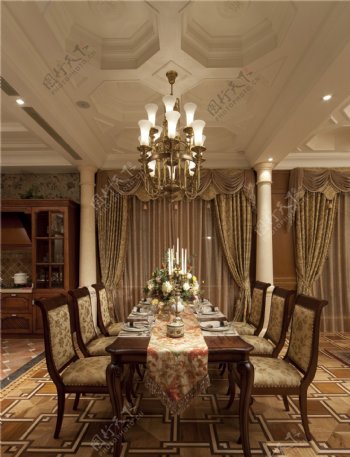 现代客厅褐色餐椅室内装修效果图
