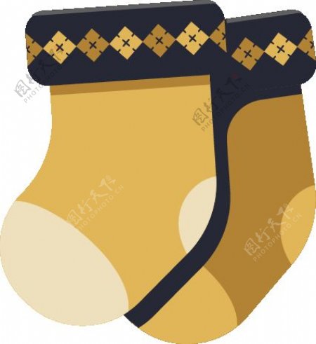 卡通圣诞节节日装饰袜元素PNG