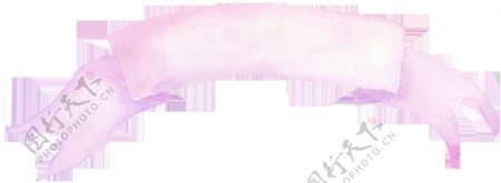 粉色水墨缎带卡通透明素材