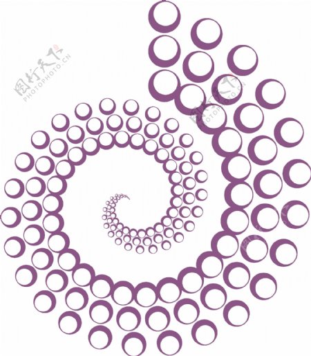 创意紫色螺旋圆圈png元素