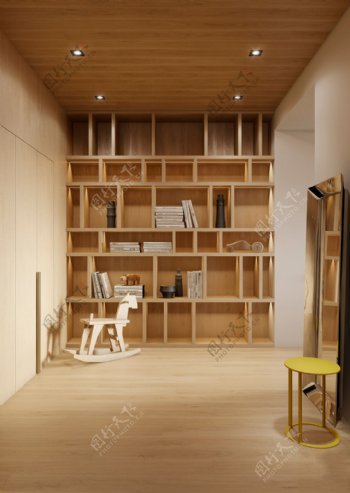 木质书房装修效果图
