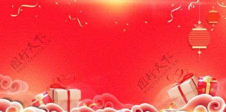红色精美春节背景元素