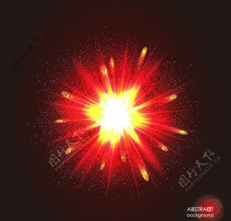 红色爆炸造型图案矢量素材