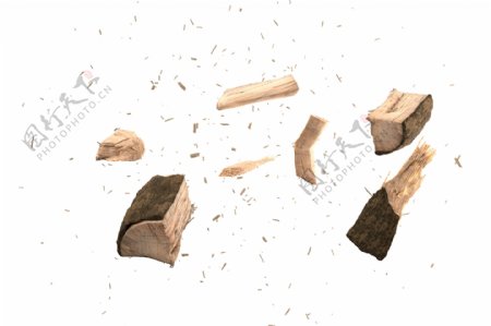 木块炸裂卡通透明素材