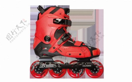 红色漂亮溜冰鞋免抠png透明素材