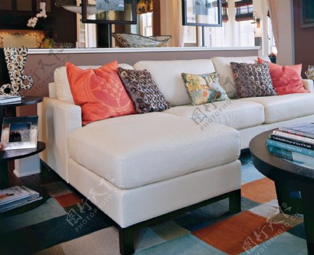 室内设计客厅沙发格子地毯效果图
