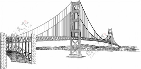 简约手绘立交桥设计图png元素