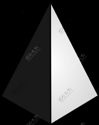 卡通黑白三角体png元素