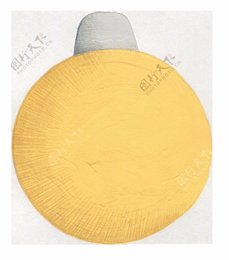 手绘一个黄色果实装饰素材