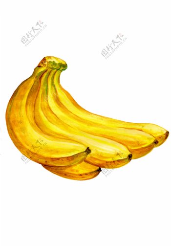 金黄色香蕉png元素