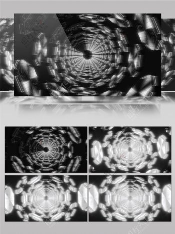 白色螺旋隧道高清视频素材