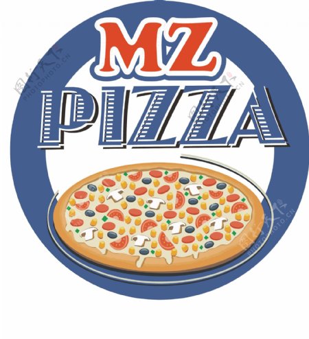 pizza美食图标logo