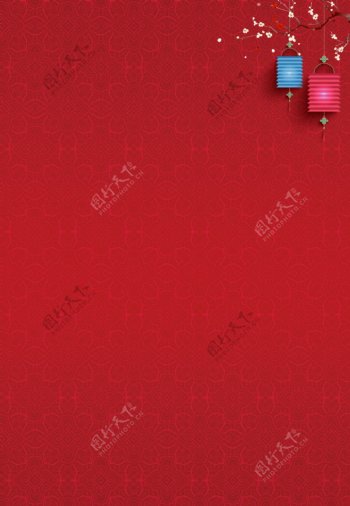 红色创意元宵节海报背景设计