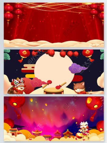 新年吉祥传统节日广告背景