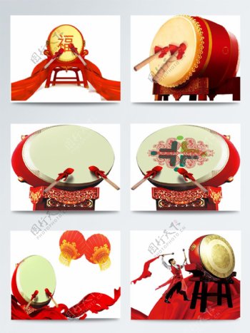 传统大鼓透明装饰图片
