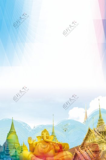 泰国皇宫旅游海报背景设计