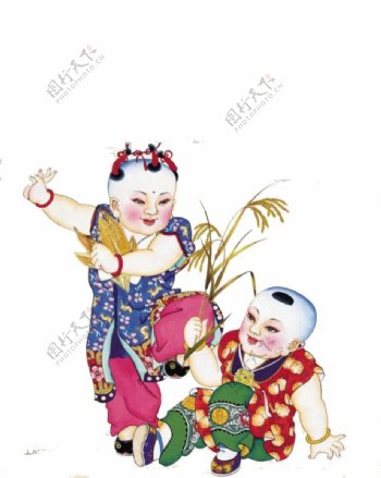 中式春节福娃元素