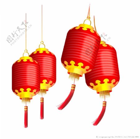 喜庆红色灯笼欢度新春节日元素