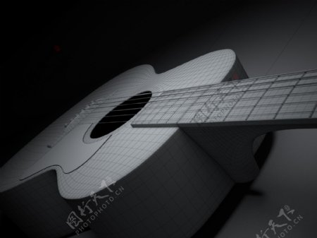 3D建模概念吉他产品jpg素材